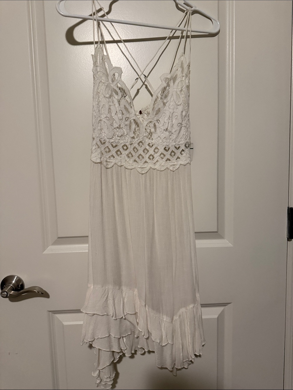 Free People Ivory Lace Bodice High-Low Dress